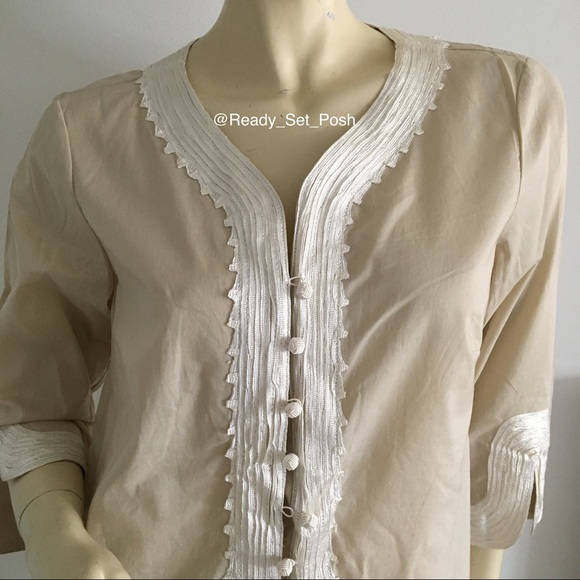 {new} Jones New York 3/4 sleeve embellished tunic - Picture 2 of 7